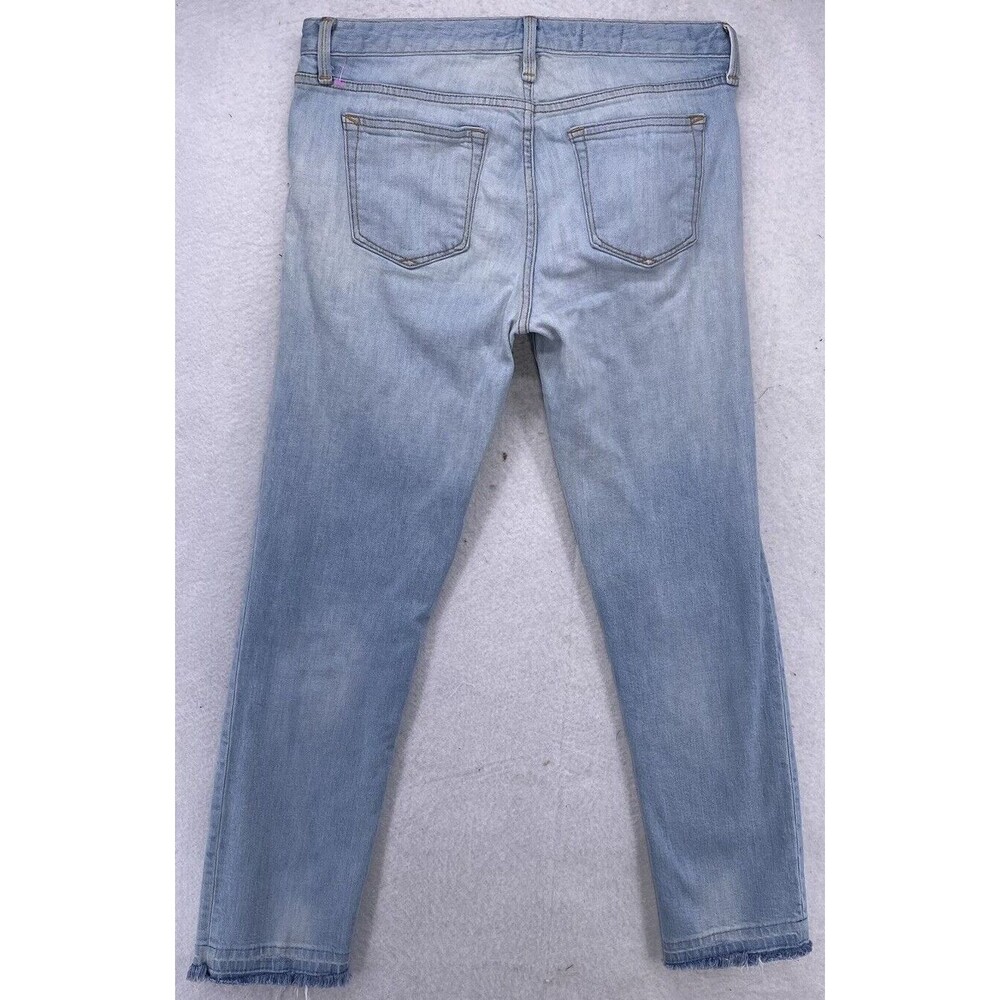 Gap 1969 Real Straight Light Wash Raw Hem Denim Jeans Women’s Size 30L (33x29) - Picture 10 of 12